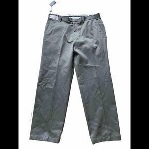 Polo Ralph Lauren Mens 40x31  Cotton Wrinkle Res Flat Front Pants‎ Green NWT